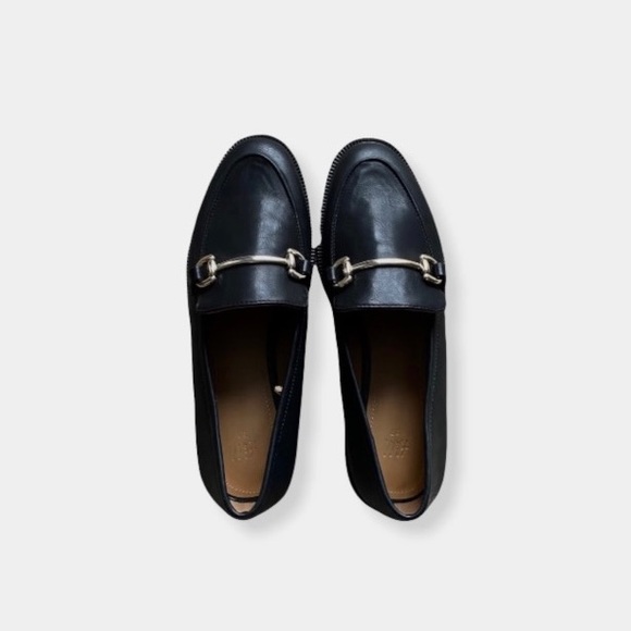 H&M Black Faux Leather Horsebit Loafers